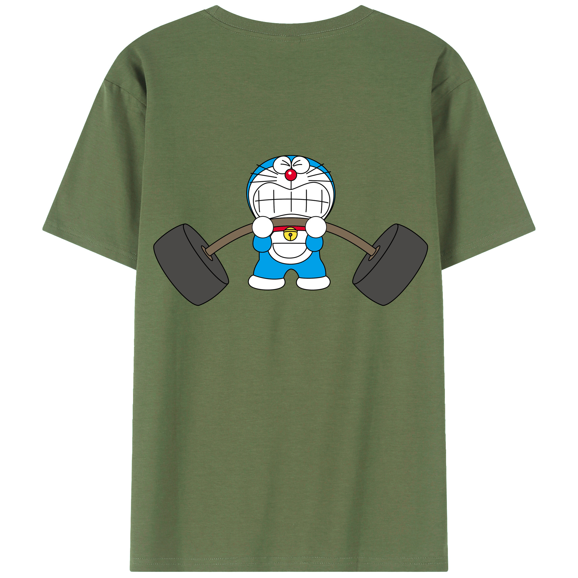 （画像用） ドラえもん Doraemon 綿100％ メンズ半袖Tシャツ（バックプリント） 通気性